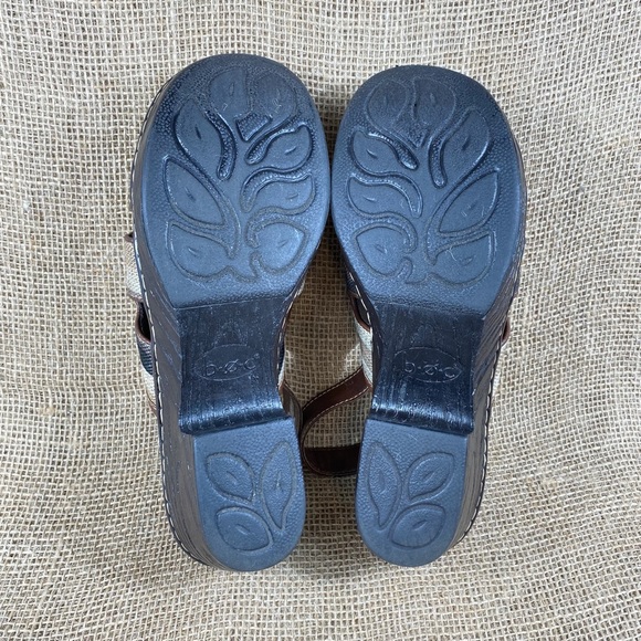 Born clog brown striped  ankle strap boc heeled women sz 11M - Picture 10 of 10